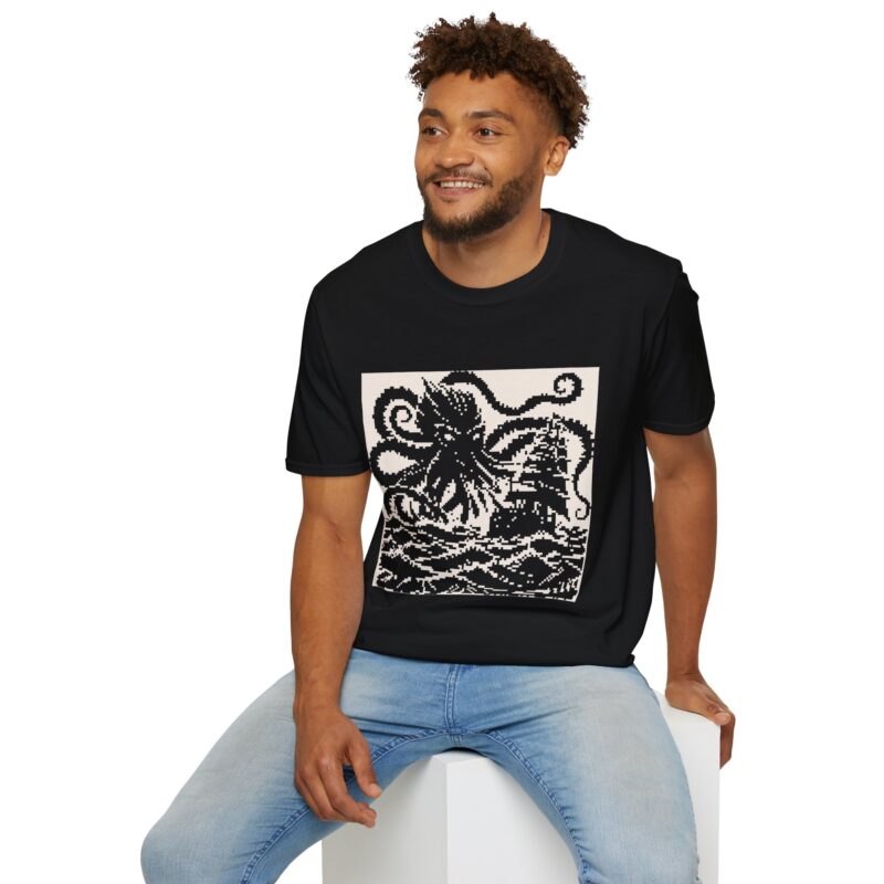 Woodcut Kraken Unisex T-shirt - Image 17