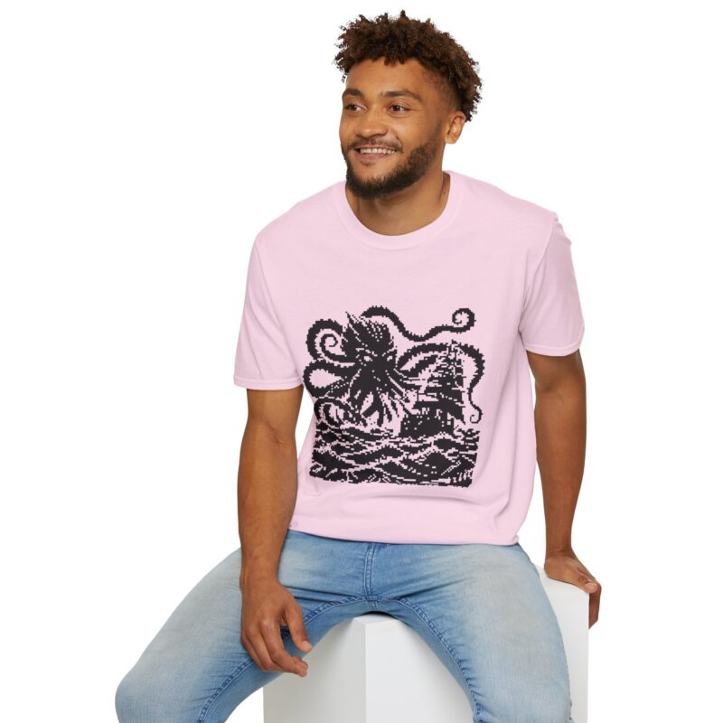 Woodcut Kraken Unisex T-shirt - Image 67