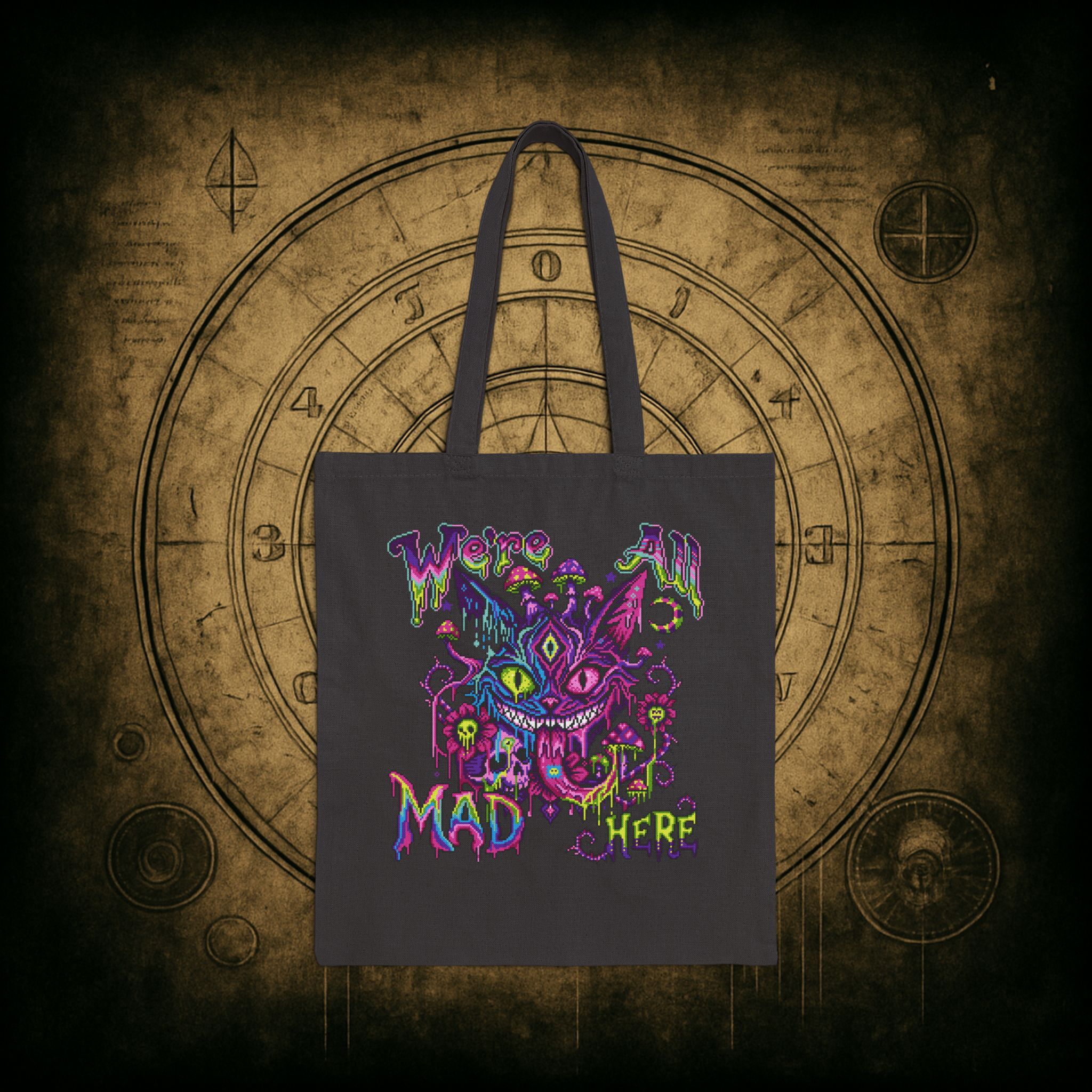 We’re All Mad Here Cheshire Cat Tote Bag