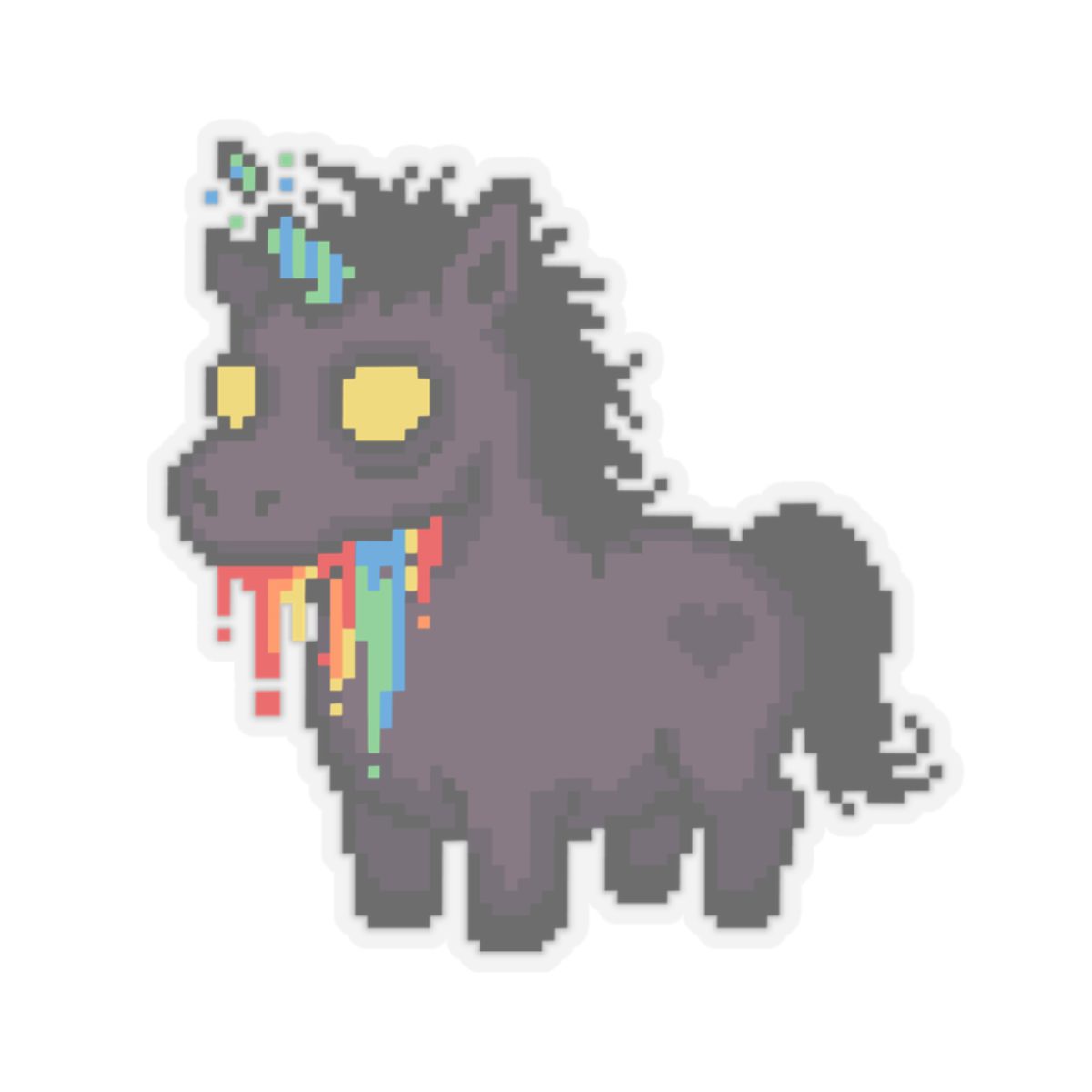 Pastel Goth Unicorn Kiss-Cut Sticker - Image 4