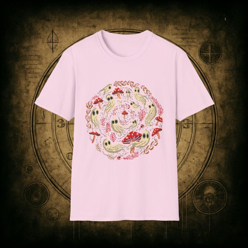 Spiral Mushrooms & Ghosts Unisex T-Shirt - Image 63