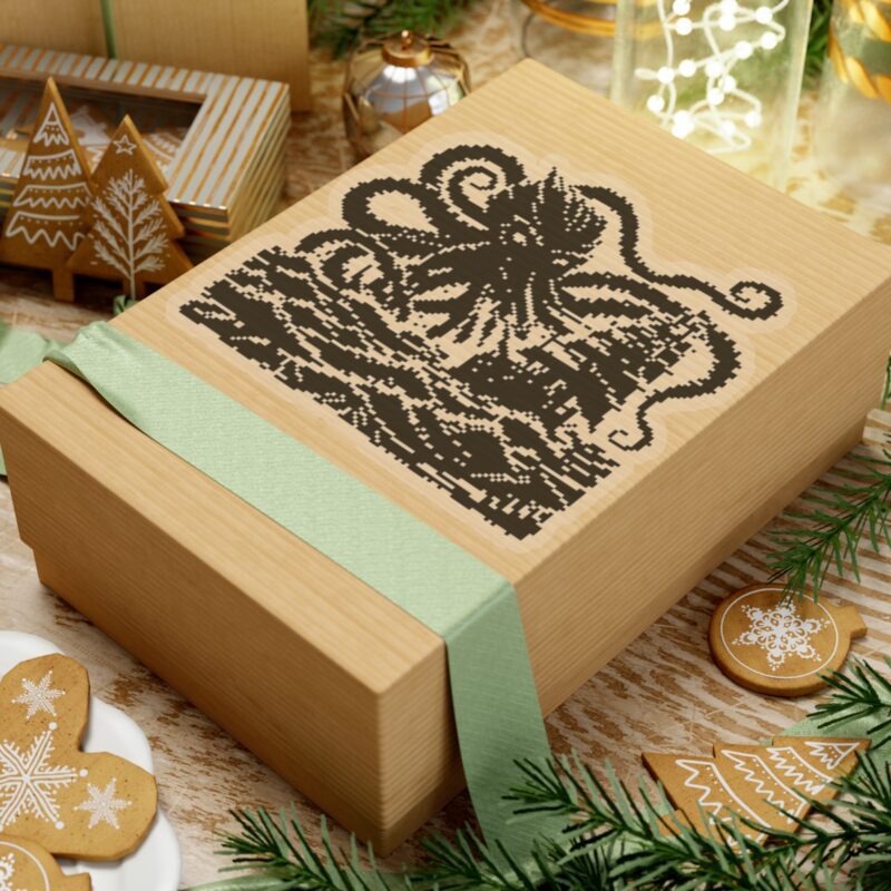 Woodcut Kraken Kiss-Cut Sticker - Image 21