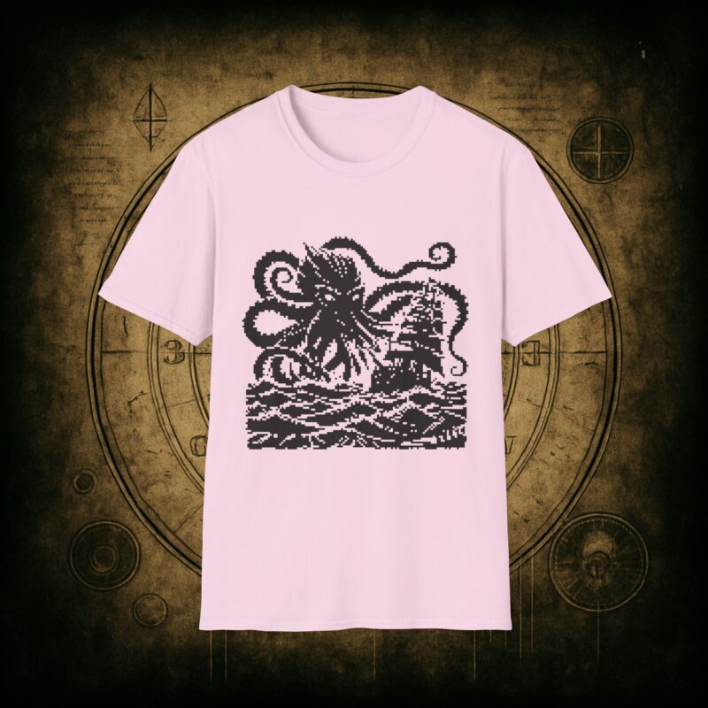 Woodcut Kraken Unisex T-shirt - Image 63