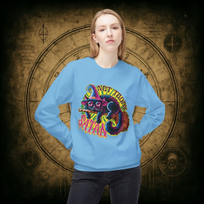 Not Today Satan Cat Unisex Sweatshirt - Image 2