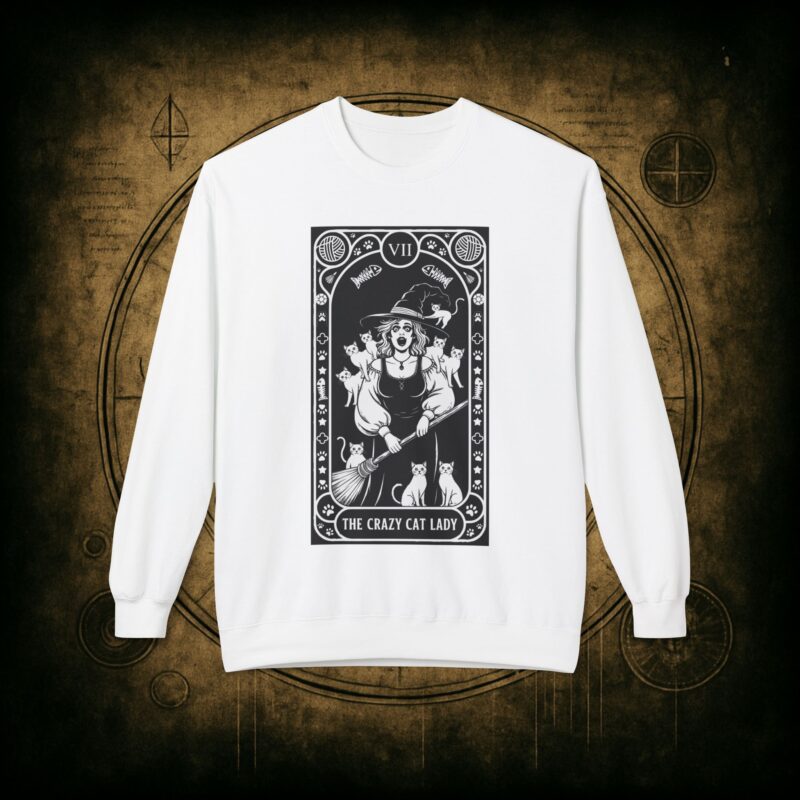 The Crazy Cat Lady Tarot Unisex Sweatshirt - Image 7