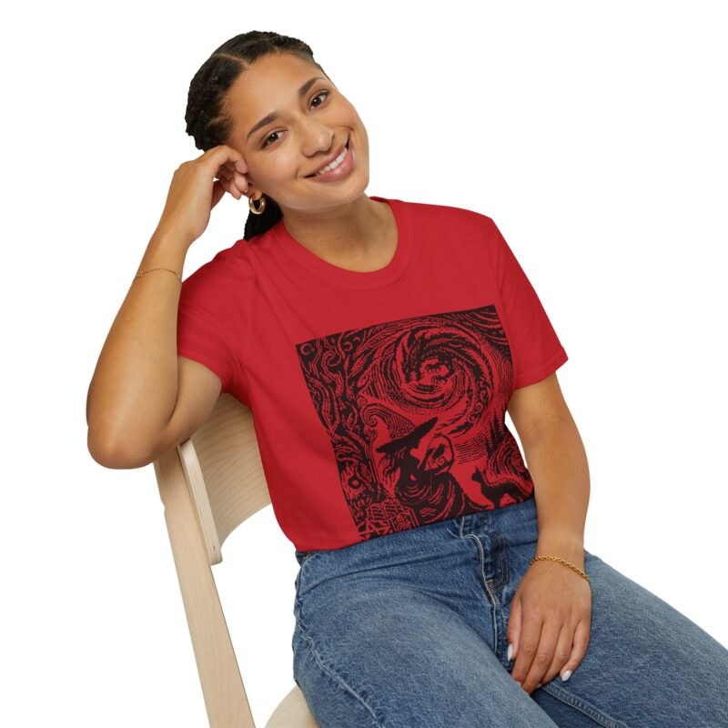 Woodcut Stitch Witch Unisex T-Shirt - Image 71