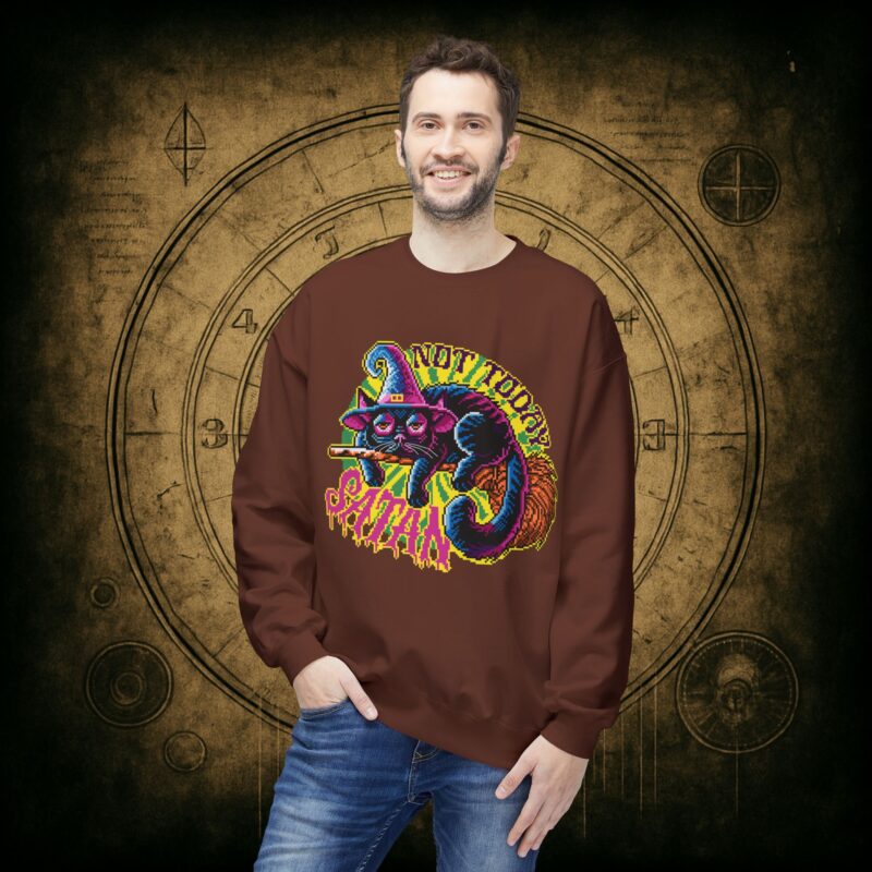 Not Today Satan Cat Unisex Sweatshirt - Image 12