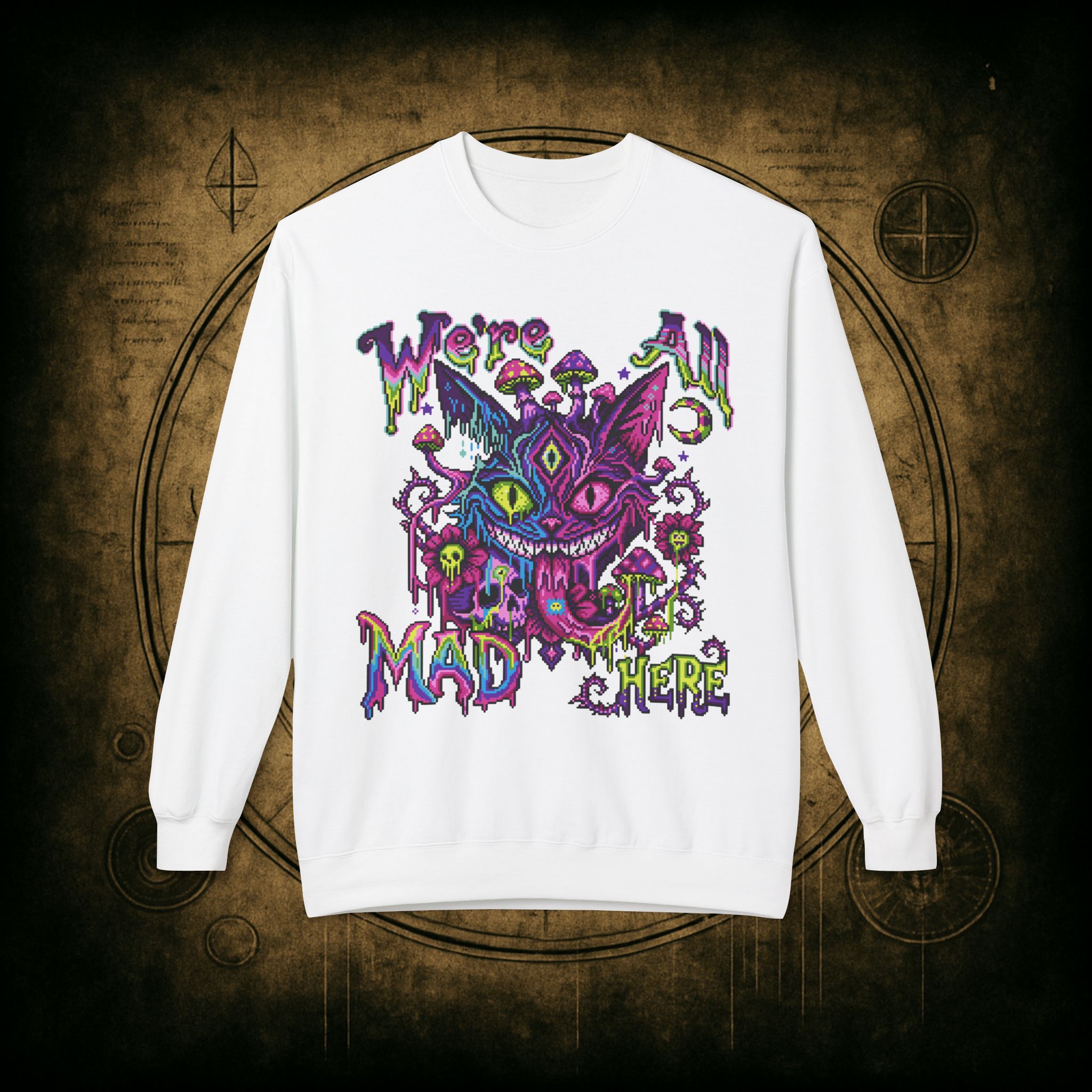 We’re All Mad Here Cheshire Cat Unisex Sweatshirt - Image 9