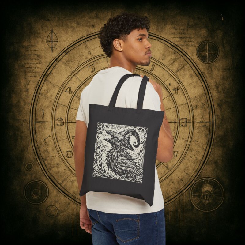 Woodcut Raven Tote Bag - Image 2