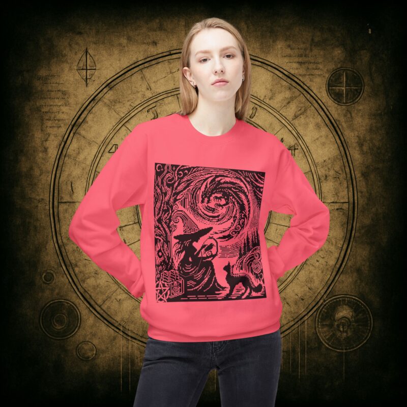 Woodcut Stitch Witch Unisex Sweatshirt - Image 41