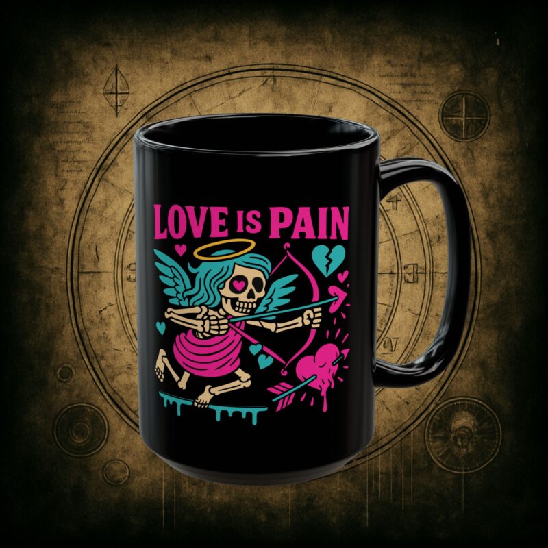 Cupid: Love Is Pain Ceramic Mug - Image 9