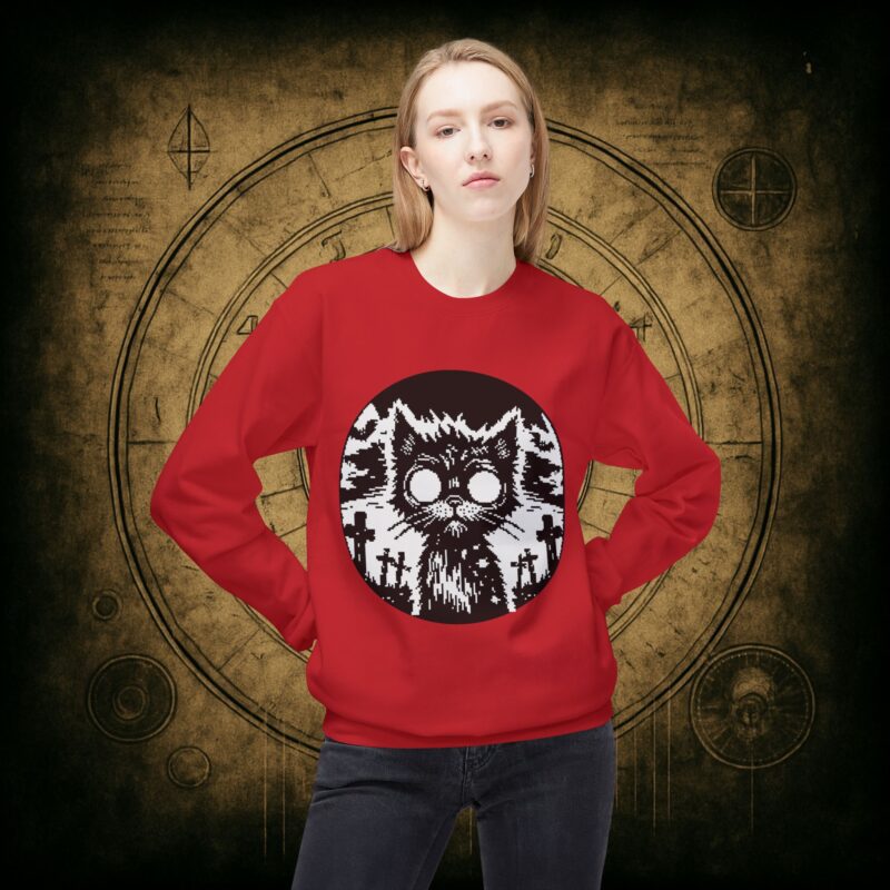 Zombie Cat Unisex Sweatshirt - Image 5