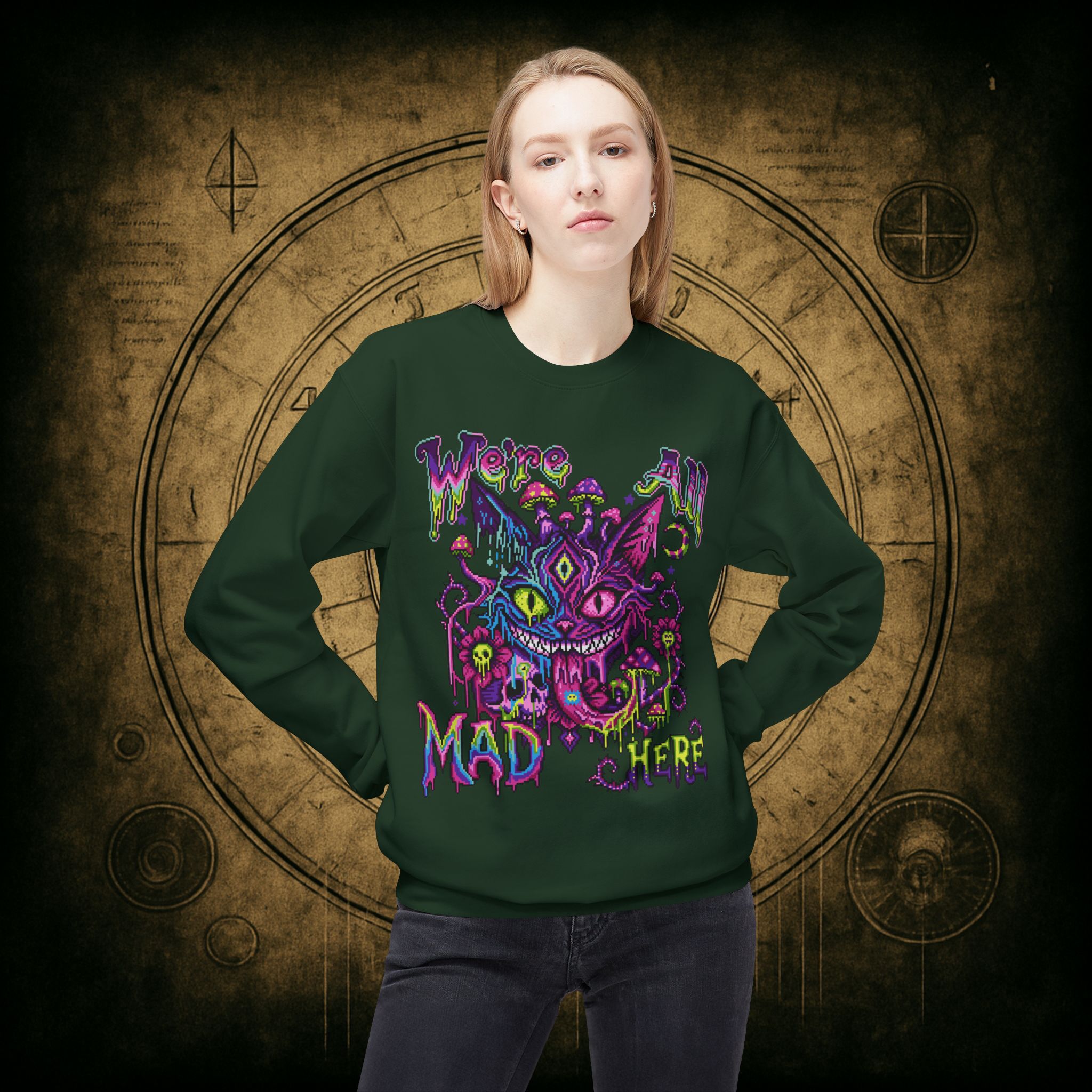 We’re All Mad Here Cheshire Cat Unisex Sweatshirt - Image 22