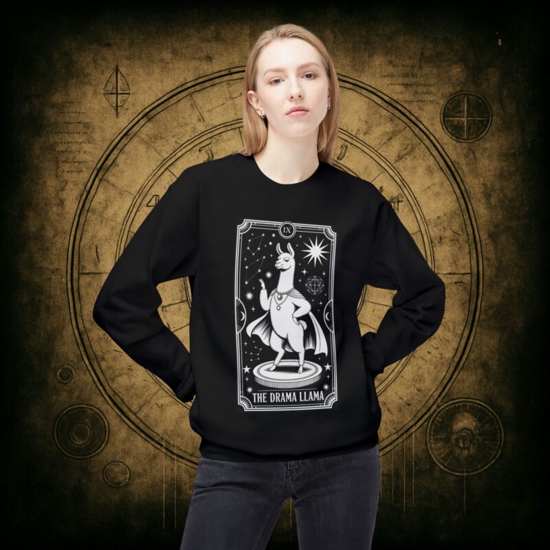 The Drama Llama Tarot Unisex Sweatshirt - Image 2