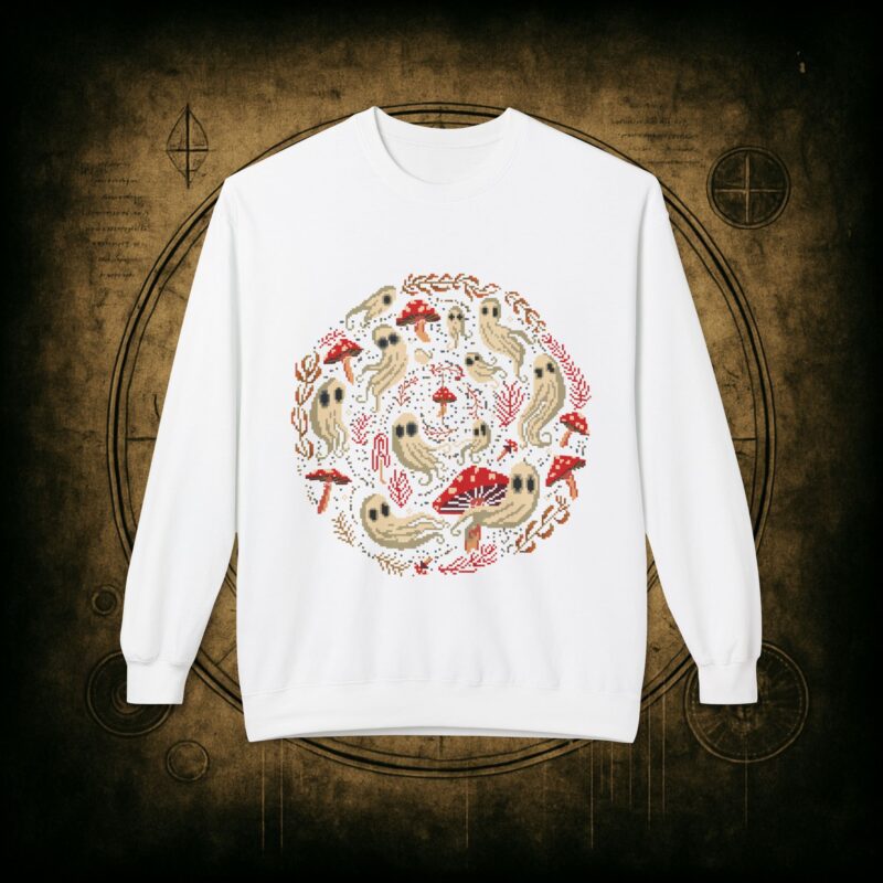 Spiral Mushrooms & Ghosts Unisex Sweatshirt - Image 7