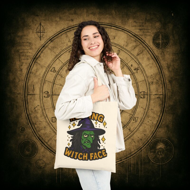 Resting Witch Face Tote Bag - Image 9