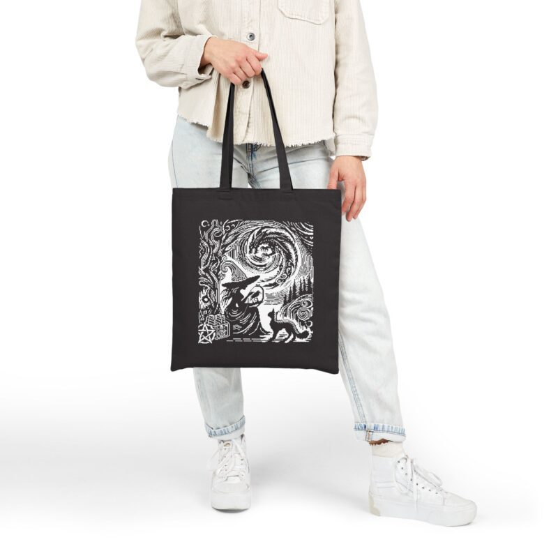 Woodcut Stitch Witch Tote Bag - Image 4