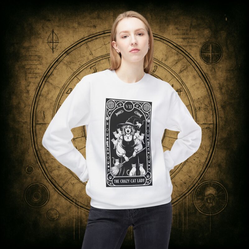 The Crazy Cat Lady Tarot Unisex Sweatshirt - Image 8