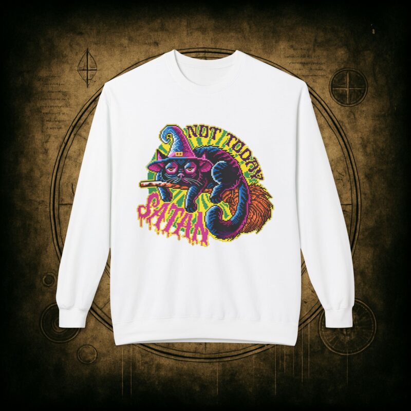 Not Today Satan Cat Unisex Sweatshirt - Image 7