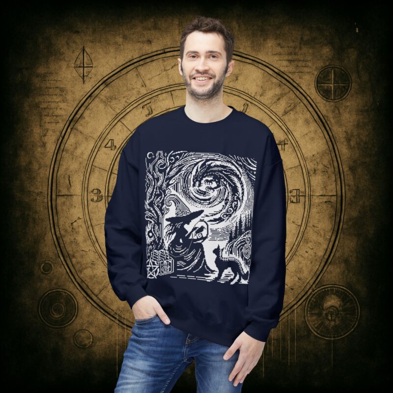 Woodcut Stitch Witch Unisex Sweatshirt - Image 36