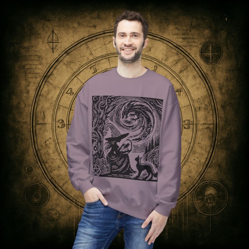 Woodcut Stitch Witch Unisex Sweatshirt - Image 39