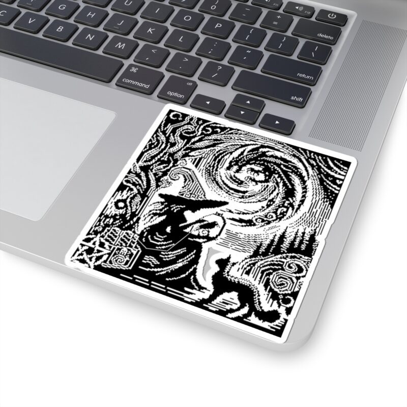 Woodcut Stitch Witch Kiss-Cut Sticker - Image 2