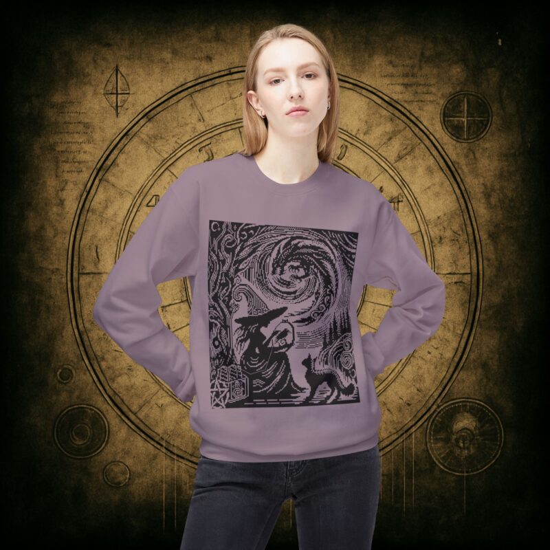 Woodcut Stitch Witch Unisex Sweatshirt - Image 38
