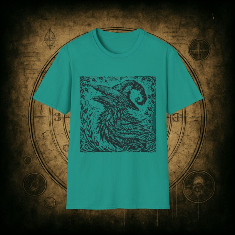 Woodcut Raven Unisex T-shirt - Image 43