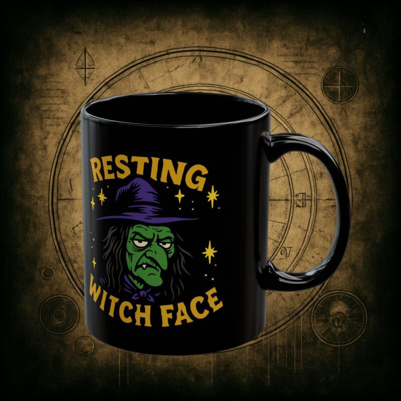 Resting Witch Face Ceramic Mug - Image 2