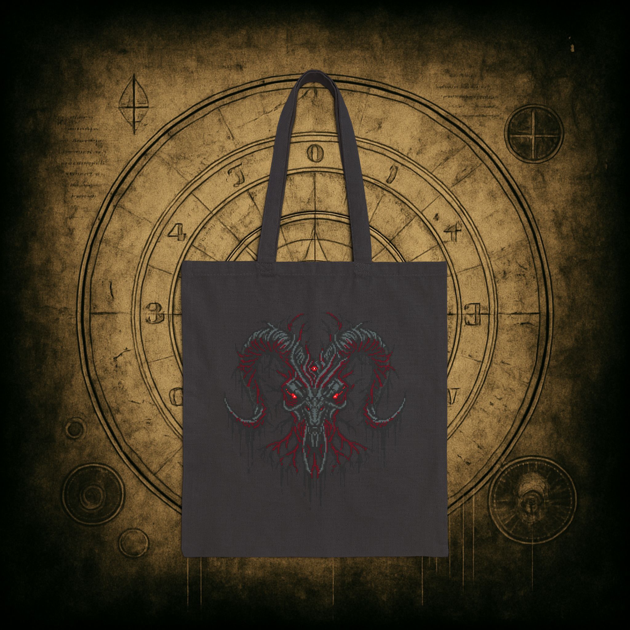 Baphomet Skull Tote Bag