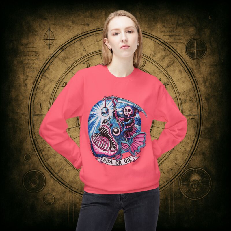 Ride or Die Angler Fish Unisex Sweatshirt - Image 41