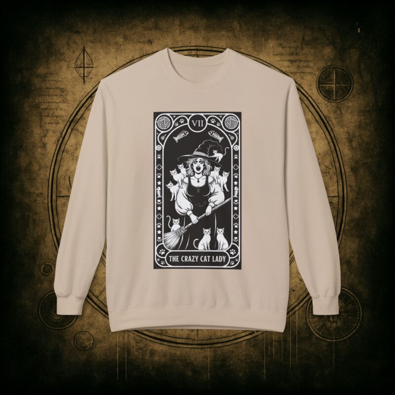 The Crazy Cat Lady Tarot Unisex Sweatshirt - Image 13