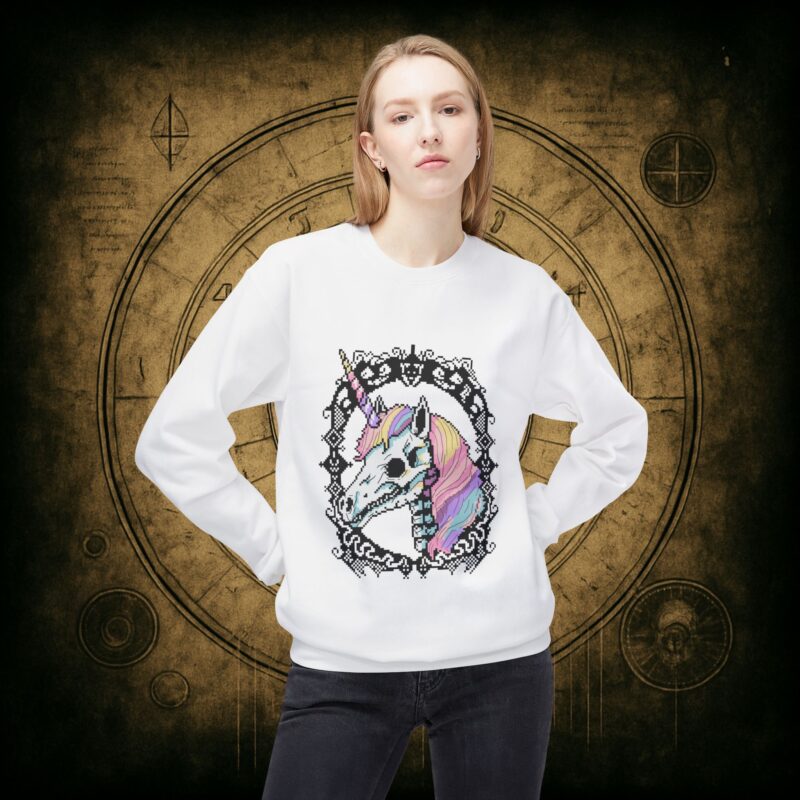 Pastel Goth Skeleton Unicorn Unisex Sweatshirt - Image 8