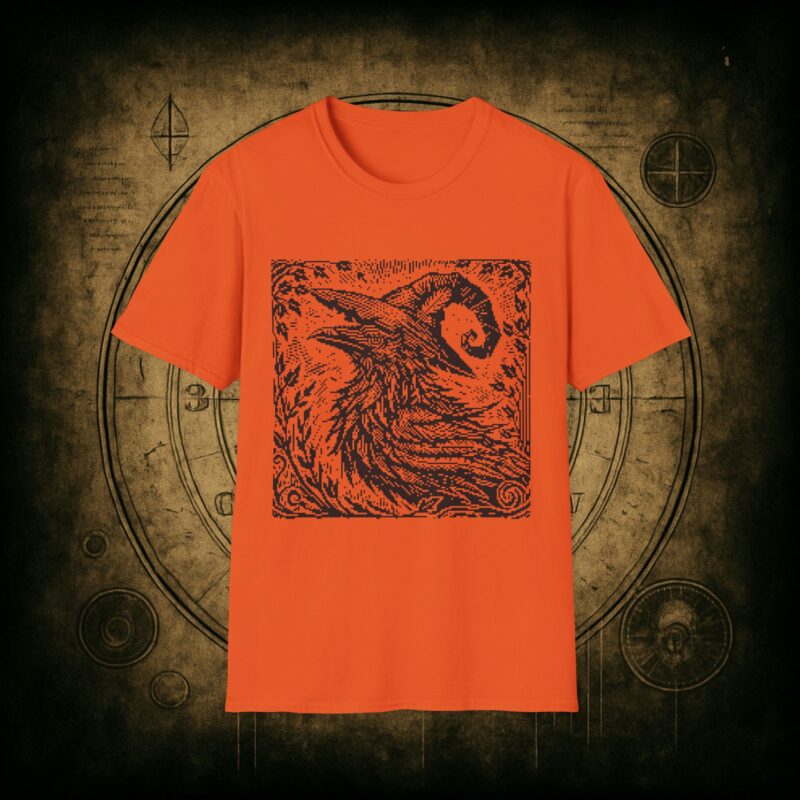 Woodcut Raven Unisex T-shirt - Image 27