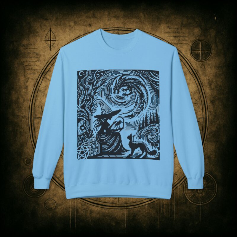Woodcut Stitch Witch Unisex Sweatshirt - Image 22