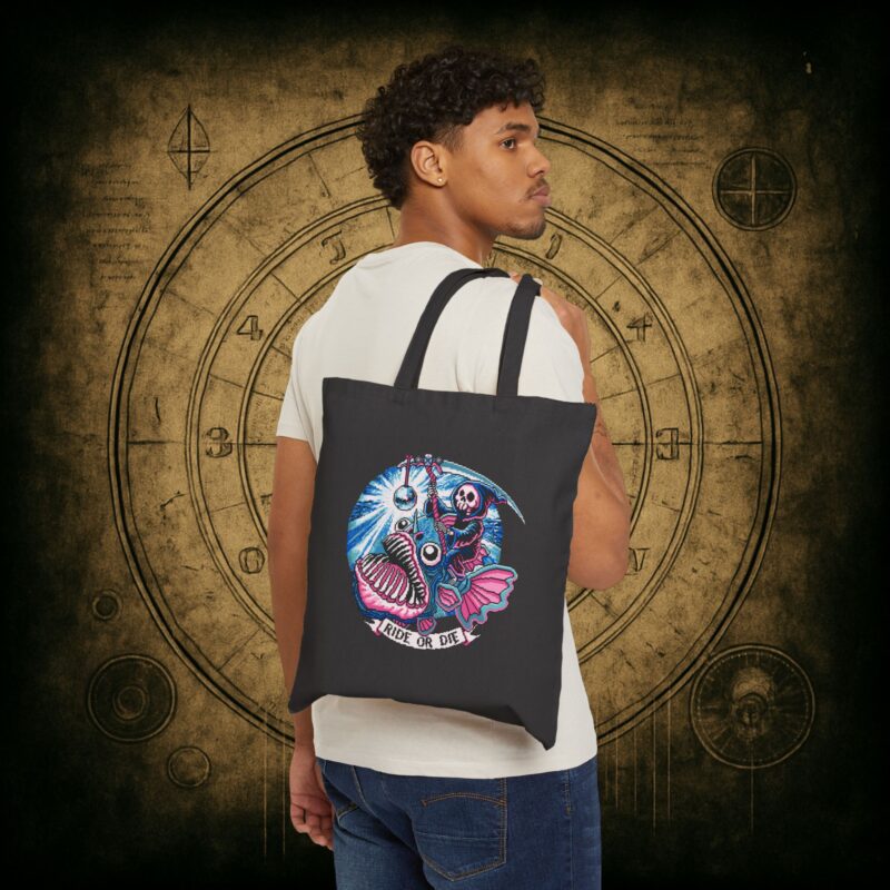 Ride or Die Angler Fish Tote Bag - Image 8