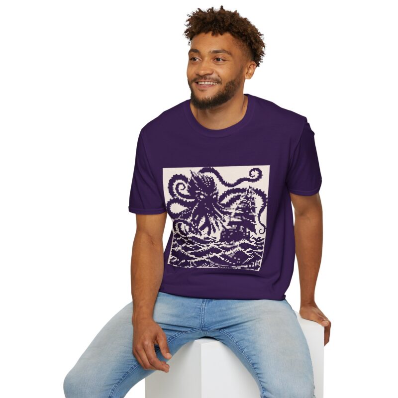 Woodcut Kraken Unisex T-shirt - Image 62