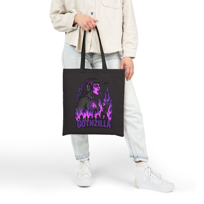 Gothzilla (Purple) Tote Bag - Image 4