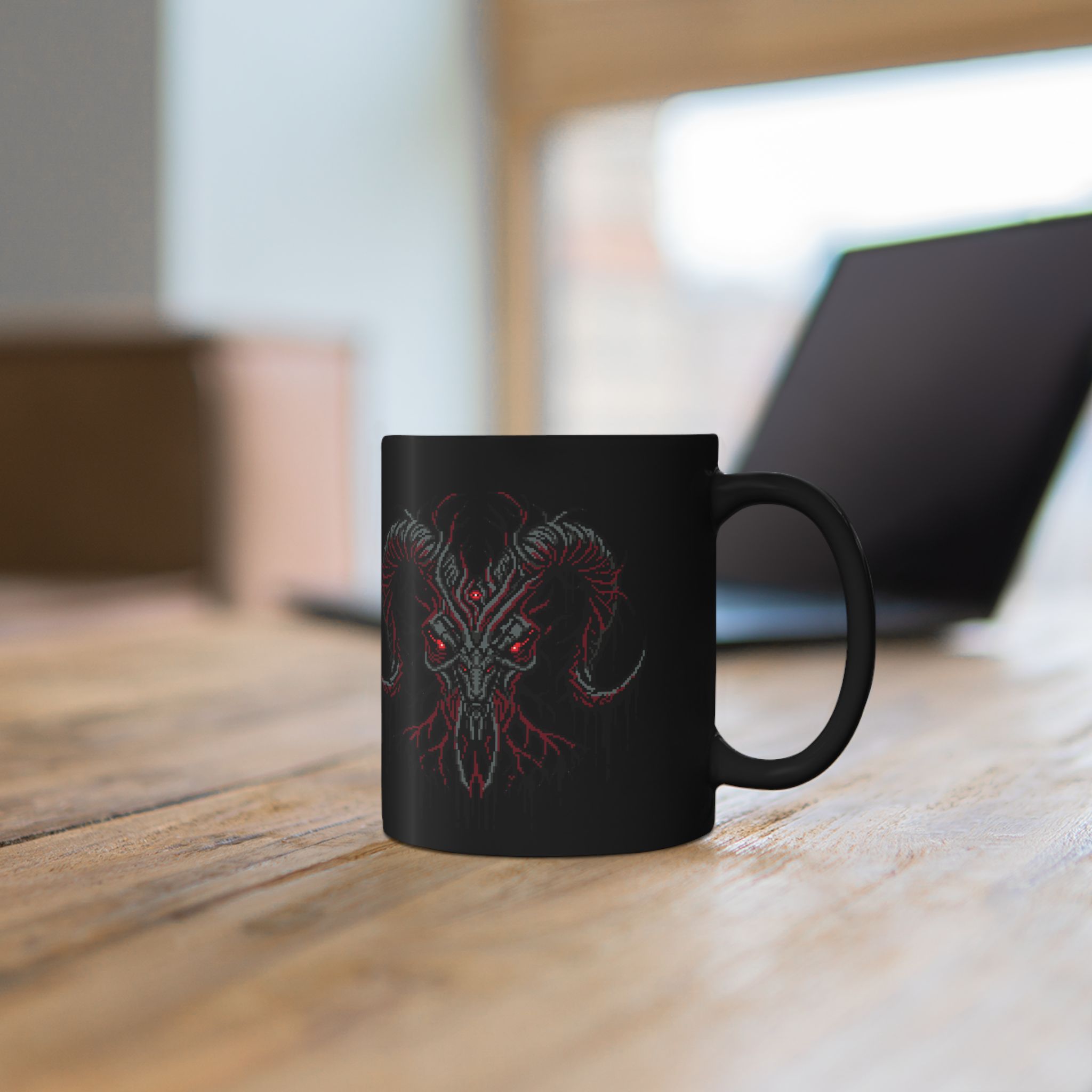 Baphomet Skull Ceramic Mug - Image 6