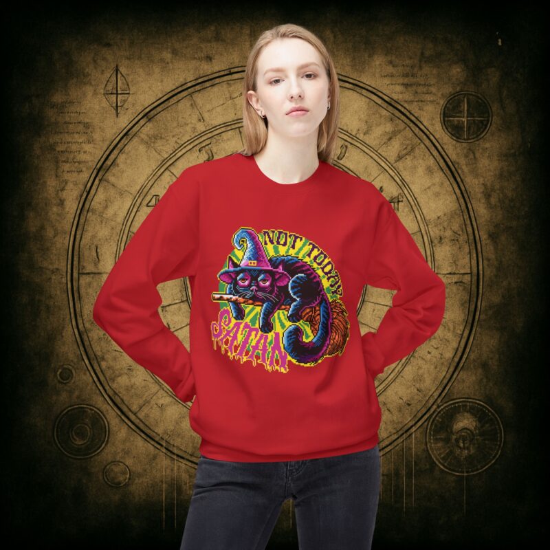 Not Today Satan Cat Unisex Sweatshirt - Image 5