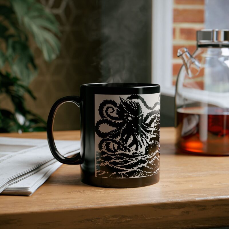 Woodcut Kraken Ceramic Mug - Image 6