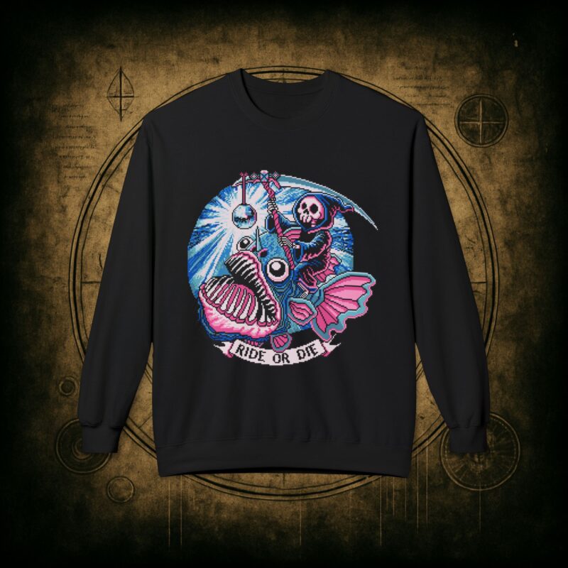 Ride or Die Angler Fish Unisex Sweatshirt - Image 13