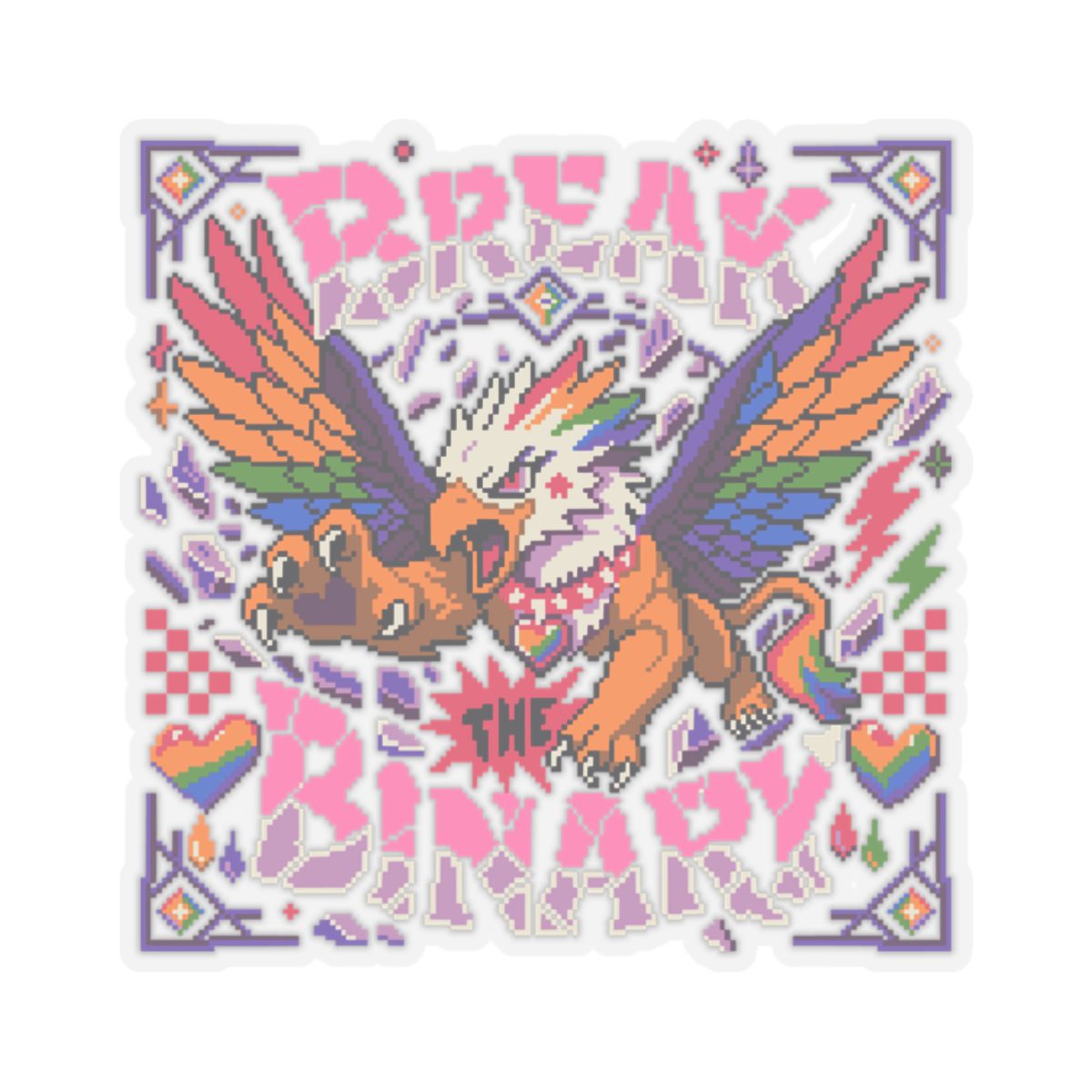 Break The Binary Kiss-Cut Sticker - Image 4