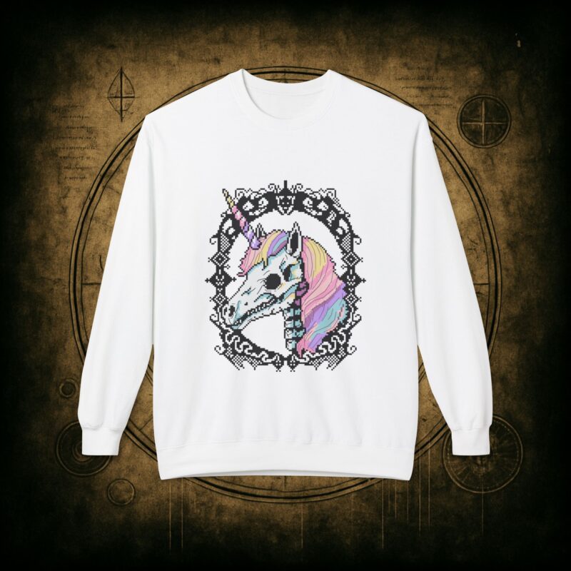 Pastel Goth Skeleton Unicorn Unisex Sweatshirt - Image 7