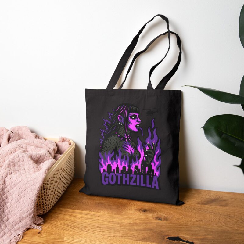 Gothzilla (Purple) Tote Bag - Image 6