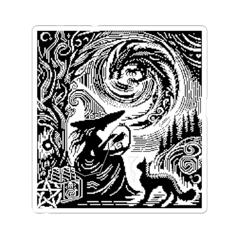Woodcut Stitch Witch Kiss-Cut Sticker - Image 13