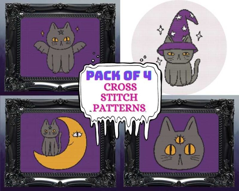Gothic Cats - 4in1 Cross Stitch Patterns