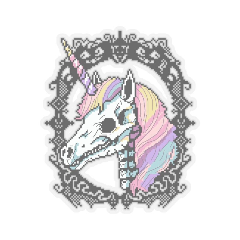 Pastel Goth Skeleton Unicorn Kiss-Cut Sticker - Image 10