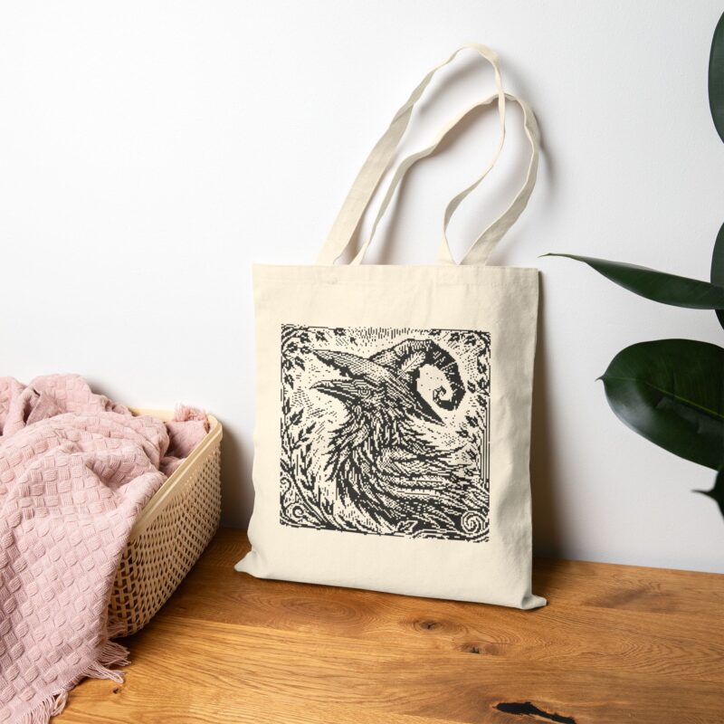 Woodcut Raven Tote Bag - Image 12
