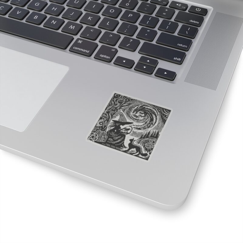Woodcut Stitch Witch Kiss-Cut Sticker - Image 5
